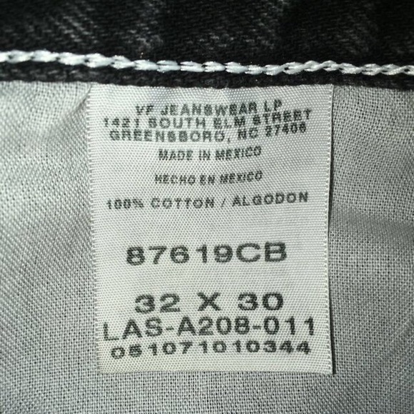 Rustler Men's 32x30 Reg Black Denim Jeans - Picture 3 of 5